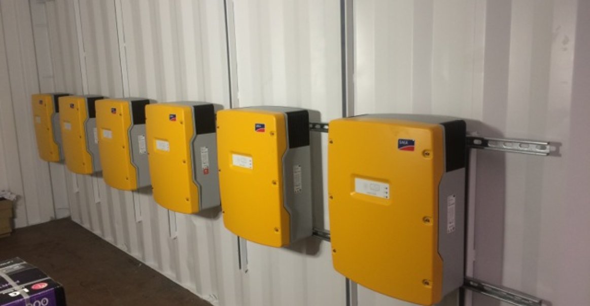 Container construction photo - inverters